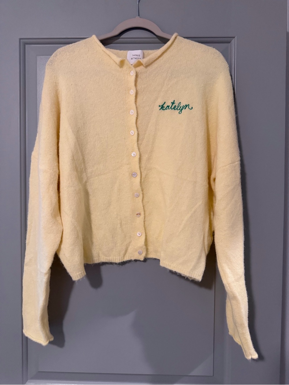Things Between Embroidered Katelyn Yellow Piper Cardigan
